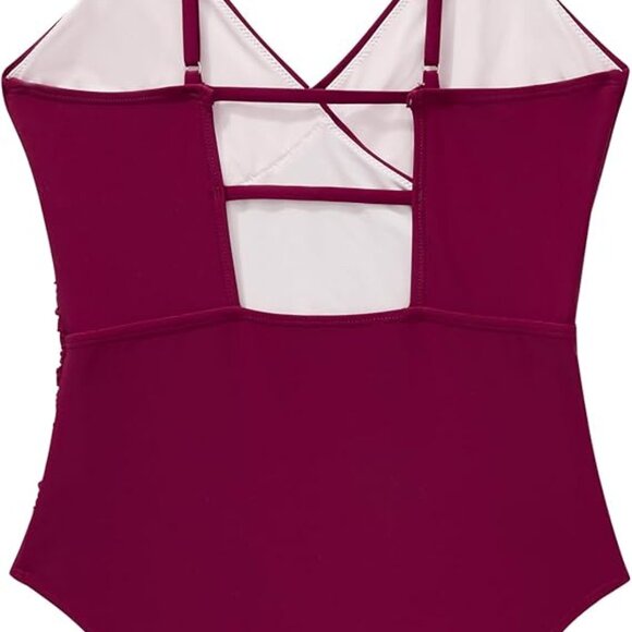 SUUKSESS Women Sexy Wrap Push Up One Piece Swimsuit Tummy Control Size Large - Picture 6 of 8